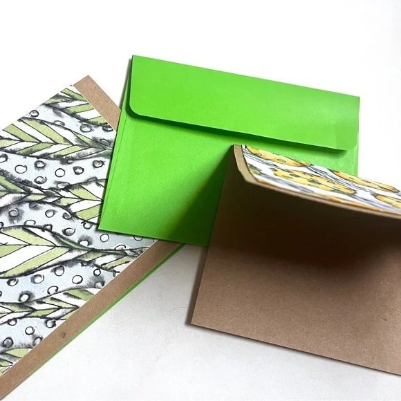 Artistic Greeting Cards Set-of 2 -Artist Designed & Made. Dual Layer Blank - Picture 2 of 7